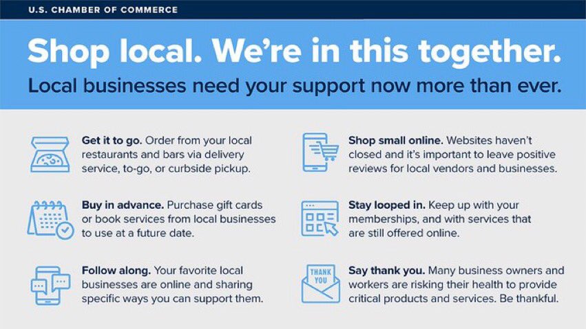 As we practice #SocialDistancing, remember that there are still ways to support #SmallBiz.  Thanks to <a href="/USChamber/">U.S. Chamber</a> , here are some tips to #shopsmall safely.  Show some love ❤️- tell me your favorite #SmallBiz!!