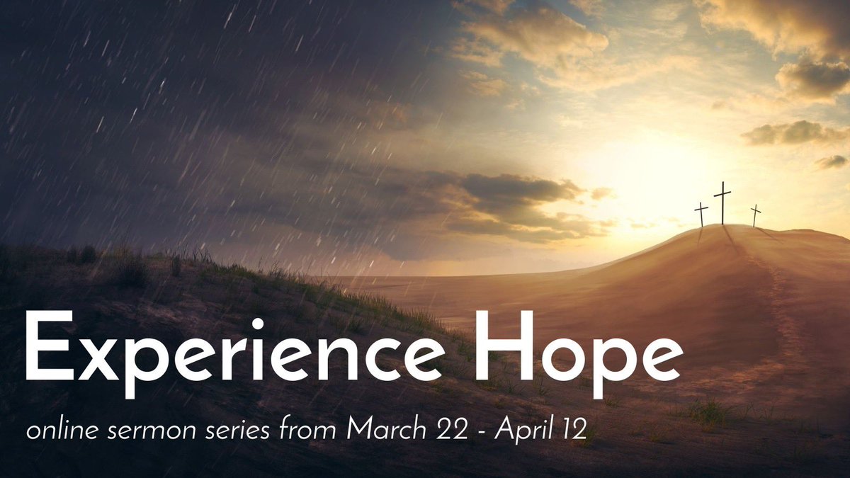 fogKC's tweet photo. We are excited to start a new video sermon series tomorrow called "Experience Hope." In these times, we need true hope more than ever!  Tomorrow's sermon will be titled - "Hope ... in the Midst of a Storm."
1/2 https://t.co/qGb4vzB5De