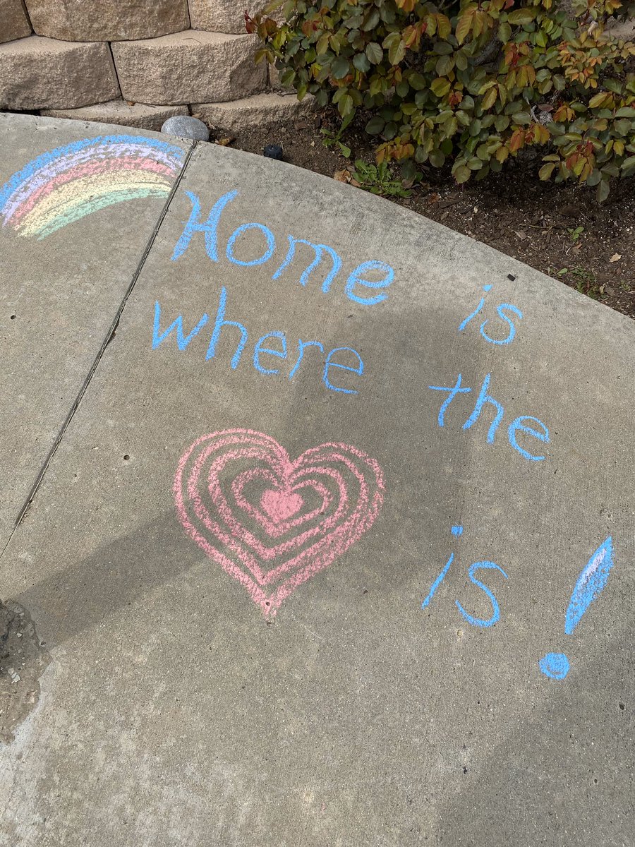 alimroue's tweet photo. My wife and kids decorated our sidewalk to brighten someone’s walk, neighbors joined too #decoratesidewalk #tostrong #conejoway @TOAcornNews https://t.co/Z7AKp2AEo5