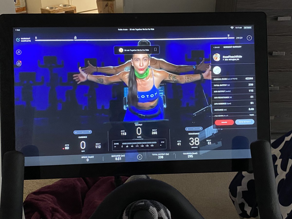 Innovation_ITC1's tweet photo. During these stressful and confusing times, it’s important to take care of yourself! Thank you @onepeloton and my therapists #coachrobin and #coachallylove for keeping me sane! #bestpurchaseever https://t.co/ZzWjwmysxy