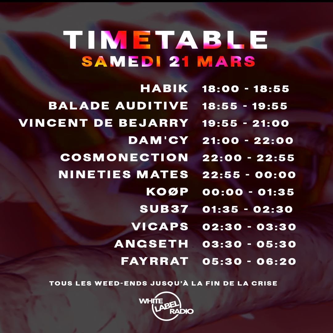 vicapsmusic's tweet photo. PAN CE SOIR !!! 02.30 - 03.30 sur White Label Radio ! Ça va être bien bon ! #techno #radio

#Covid_19 ou pas, on FAIT LA FÊTE mais CHEZ SOI !!! ❤️ #StayHomeSaveLives https://t.co/arnX4nTeW1