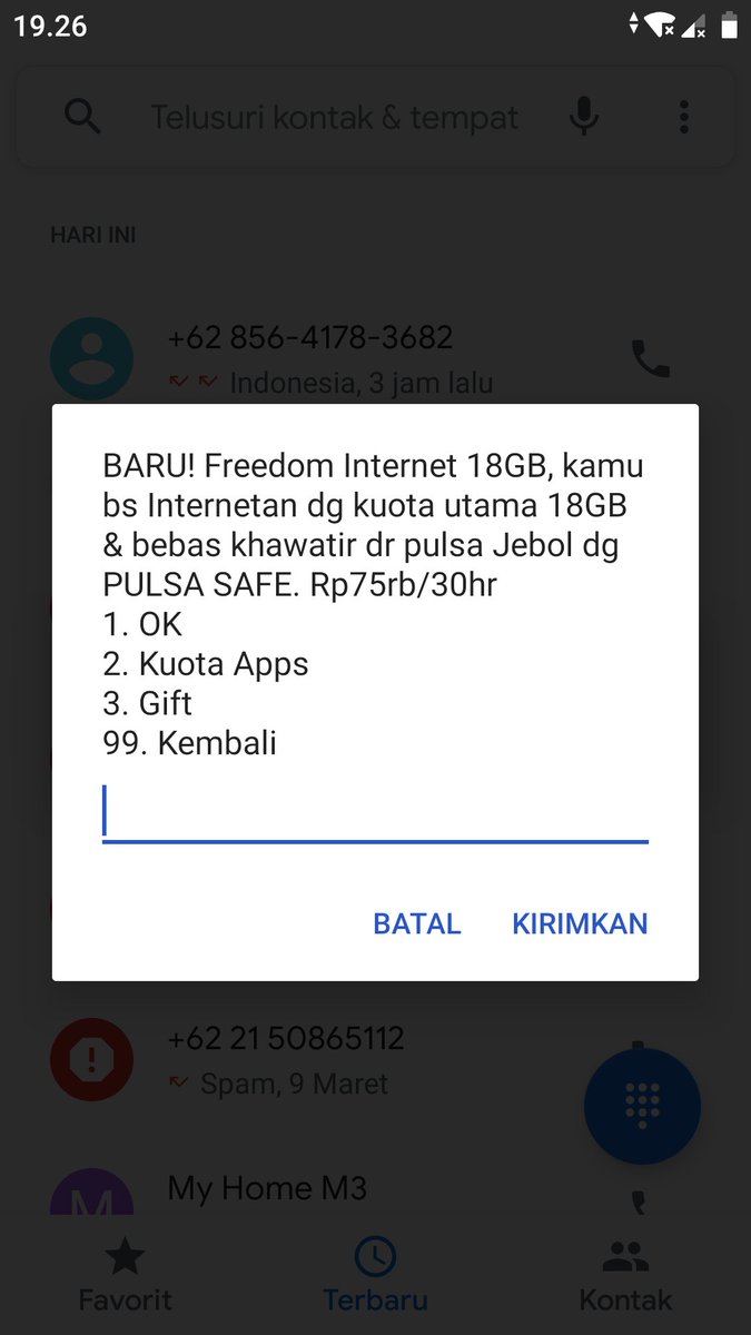 NeelaSary's tweet photo. @indosatcare gprs charge,sedangkan sy terdaftar di Paket freedom 75k 18gb, penjelasan di *123# dan sms yg sy terima diinformasikan jika kuota habis,pulsa safe tanpa kuatir pulsa jebol.ini pulsa saya malah ilang skitar 35k.tgl 15-17 maret.klo tdk sesuai kembalikan pulsaku https://t.co/hKVKus8jcd