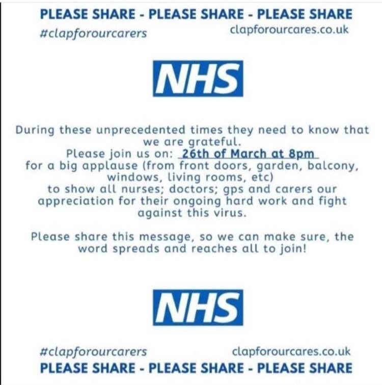 SarahBruceUK's tweet photo. #clapforourcarers #OurNHS https://t.co/b6aq74PU4h