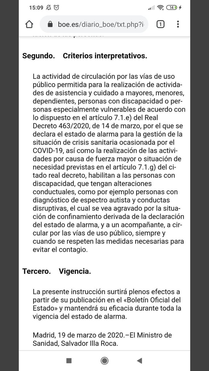 A las personas con trastornos psiquiátricos que se agraven con el confinamiento, se les permite salir a zonas poco transitadas de necesitarlo.