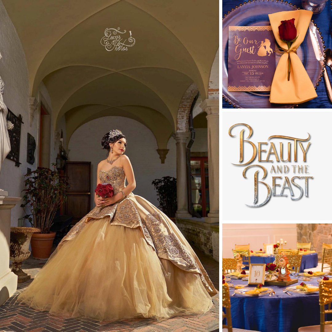 Mi Padrino Beauty And The Beast Inspiration Dress T Co Ke8zweulvu Crown T Co F2w0ug4h40 Invite T Co Sup8p6updd Photo Ig Lucysphotos1735 Beauty And The Beast Quinceanera Beauty And The Beast Wedding