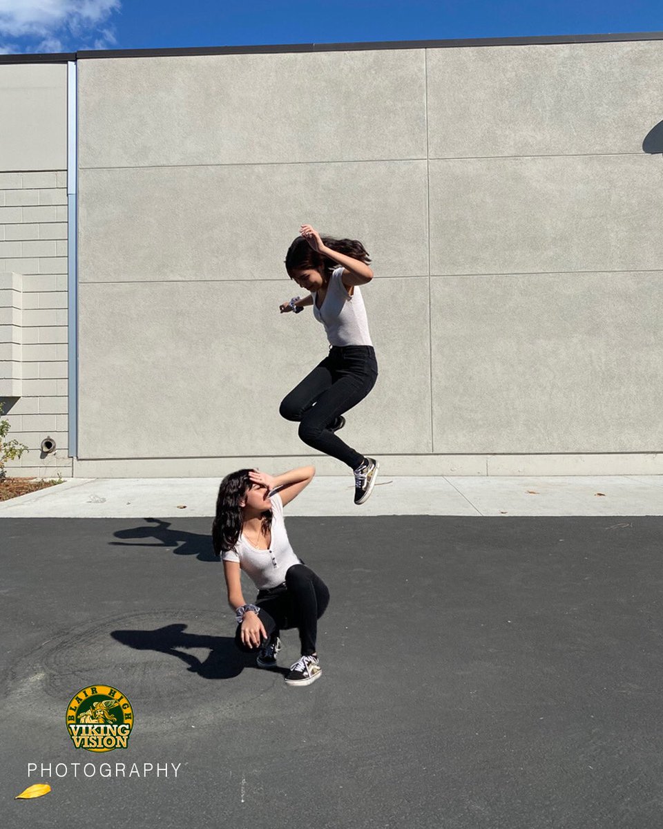 MustangsMediaTV's tweet image. “Jump to it.” 🎵🎼 ⁣
⁣
No. They&apos;re not twins, just a little Photoshop magic. Before school was dismissed last week, Viking Vision photography students enhanced their Photoshop skills using the Quick Selection and Clone Stamp Tools.
⁣
 #photoshop #clonestamp #quickselectiontool
