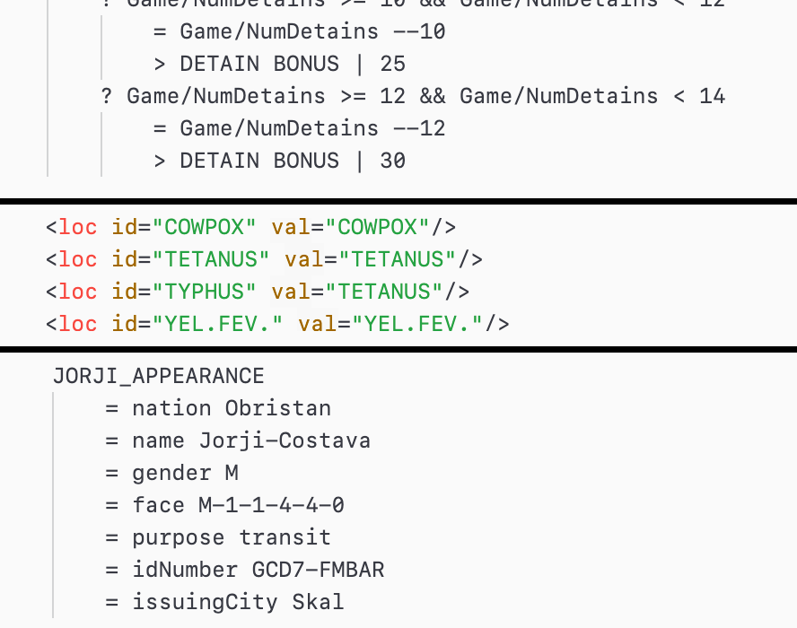 Lucas Pope on X: The save system in Papers Please supports branching from  any day. Might be overkill. #screenshotsaturday  / X