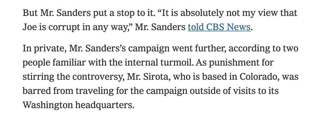 How Bernie Sanders blew it:Zero effort to win Black/older votersPutting Nina Turner in charge of SCHiring bullshit pollsters like Ben TulchinHiring attack dog David Sirota and then punishing Sirota for attacking BidenPissing off allies http://archive.is/urBDM 