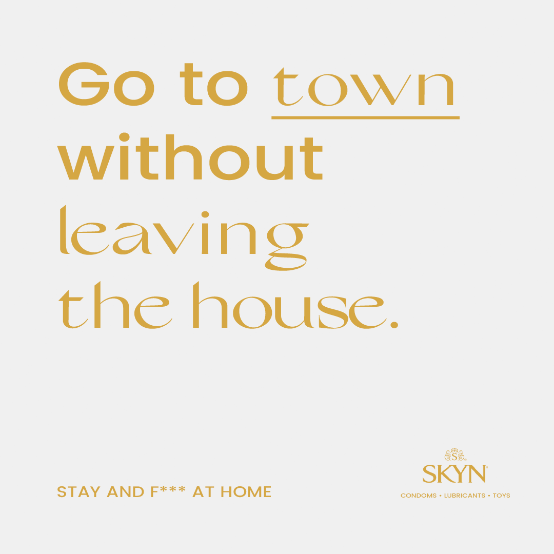 SKYNCondoms's tweet photo. Social distancing can bring us closer. #Staythefhome #Staythefuckhome https://t.co/5iizvkpeCo