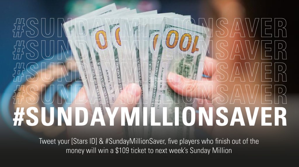 PokerStars's tweet photo. #SundayMillion Insurance. 👇
Reply to this tweet with your [Stars ID] + #SundayMillionSaver, before the 14th Anniversary tournament starts to be eligible. https://t.co/xiTdWWlpLs