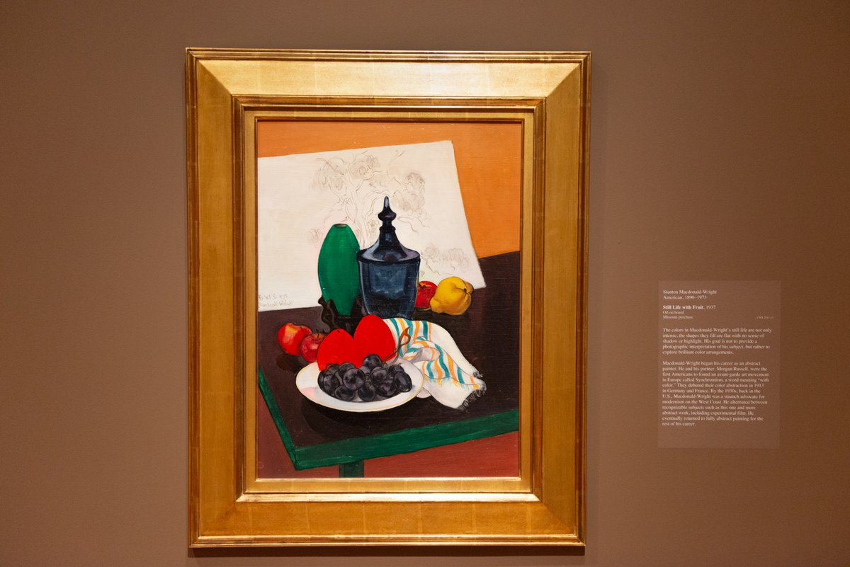 ColaMuseum's tweet photo. Still life: a genre thousands of years old and more relevant than ever.

Stanton Macdonald-Wright
American, 1890–1973
Still Life with Fruit, 1937
Oil on board
Museum purchase
#CMAcollection Gallery 18

#MuseumFromHome #VirtualMuseum #StillLife #ArtOasis #MuseumMomentofZen https://t.co/zmrVYLeshR