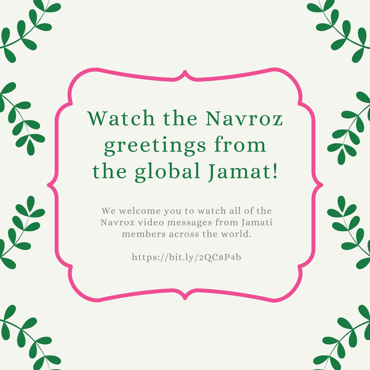TheIsmaili's tweet photo. We welcome you to watch all of the #Navroz2020 video messages from Jamati members across the world! Tune in to the video channel at https://t.co/vLb9F4MT83. Thank you to those who submitted messages. And Navroz Mubarak to you all! #Ismaili #OneJamat #NewYear #NavrozTogether https://t.co/ktWvgfUrMI