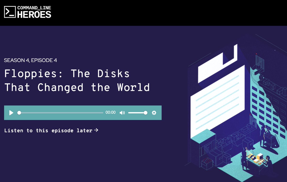 RedHatIberia's tweet image. &quot;Floppies: los discos que cambiaron el mundo&quot;. ¡Nuevo capítulo de nuestra serie #Command_LineHeroes!: red.ht/39Wmniv