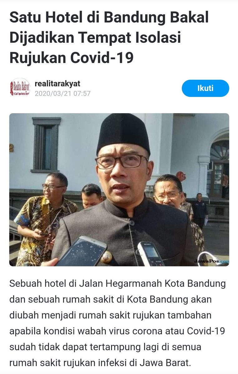 Kagum Hotels gerak cepat dalam melawan virus COVID-19 dengan menjadikan Grand Serela Setiabudi sebagai RS COVID 19 <a href="/makLambeTurah/">makLambeTurah#PalingManis🥰</a> <a href="/ridwankamil/">Ridwan Kamil</a>
