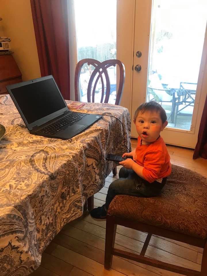 DaMarkee's tweet photo. Celebrating World Down Syndrome Day by wearing our crazy socks to honor our nephew Max!!! We 💙💛 you!!!!
#WDSD2020 #MightyMax
#LotsOfSocks https://t.co/BBTBEcz3aG