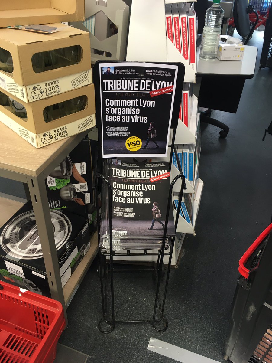 Heureux d’acheter <a href="/tribunedelyon/">Tribune de Lyon</a> en faisant mes courses. Un numéro spécial à ne pas manquer. Où l’on comprend l’importance de l’information en pleine crise sanitaire et économique. Merci à la rédaction de #Tribune. Et c’est aussi au quotidien sur le web. Idem pour <a href="/LyonDecideurs/">Lyon Décideurs</a>