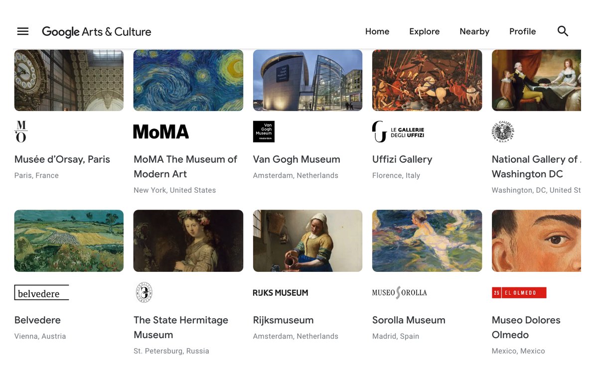 PrintMediaCentr's tweet image. Looking for a weekend activity? How about a virtual museum tour! Google Arts &amp;amp; Culture has an amazing list of opportunities at artsandculture.google.com

#COVID19  #museums #artmuseum #finearts #modernart #virtualtours #virtualtour #Google #artsandculture