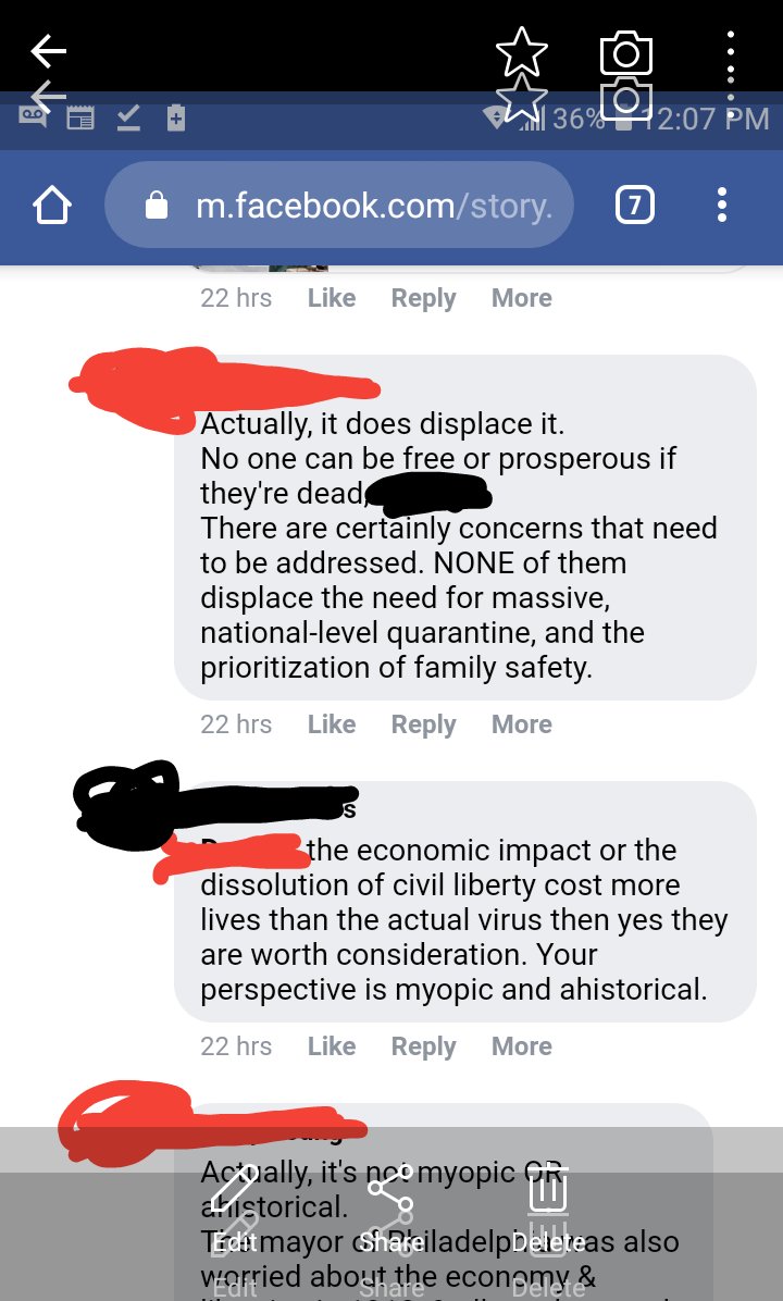 He then shares a list of articles that I'm not going to link to, but will share the screenshots of his post so you can see the context of his argument, and Google them for yourself if you like: