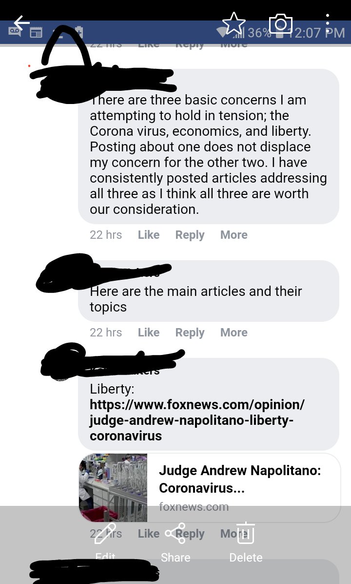 He then shares a list of articles that I'm not going to link to, but will share the screenshots of his post so you can see the context of his argument, and Google them for yourself if you like: