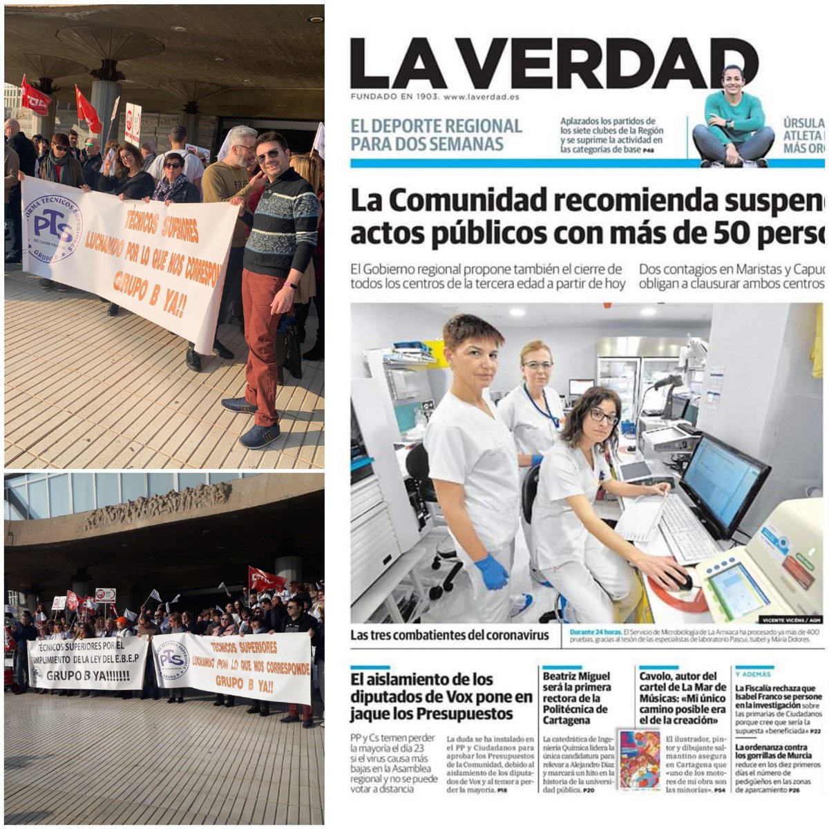 tecnicos_b's tweet photo. Nuestro apoyo y agradecimiento @tecnicos_b a tod@s los Técnicos Superiores que no se pueden quedar en casa. 
#COVIDー19 #QuedateEnCasa 
Ahora tenemos que seguir trabajando para tod@s #ProfesionalesCOVID 
#SomosGrupoB
Gracias por vuestro trabajo 👏👏👏👏💪💪💪💪 https://t.co/vQAg4hSa2Z