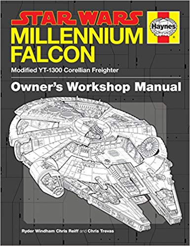 FOLDOUT: THE FALCONThis is my favorite part of the book! It appears to be the repairs Han did to the Falcon after Numidian Prime. There's a beautiful diagram with possible YT replacement pieces, straight out of the Haynes guide