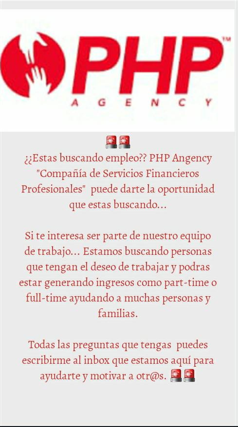 No dudes en escribir!!! 
Seguimos cambiado vidas. 
#ServiciosFinancieros #PHPAgency