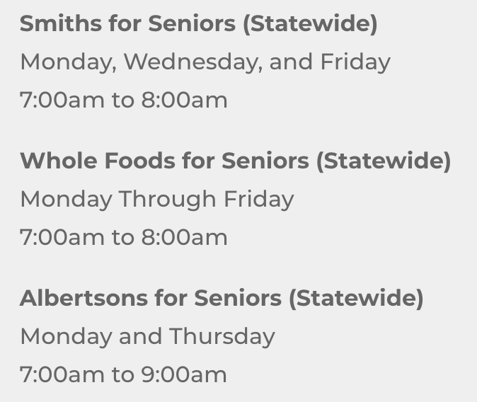 GovMLG's tweet photo. New Mexico seniors &amp; disabled adults who do not have access to groceries can call 1-800-432-2080 and leave a message with your information to receive assistance.

Many grocery stores around the state are also opening early for seniors. THANK YOU to grocery workers keeping us fed! https://t.co/LUot6WdWWi