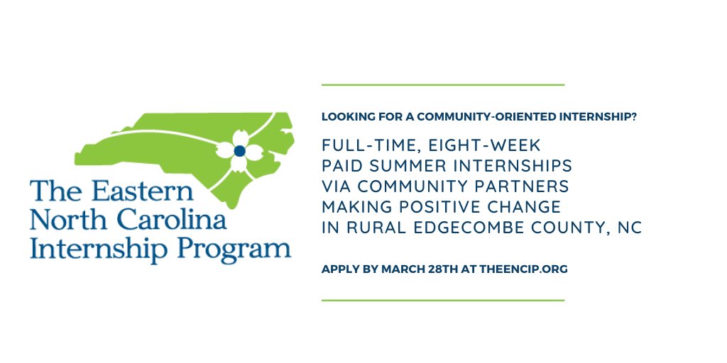 A lot about the future in general is uncertain right now, but ENCIP is still planning on a fantastic Summer 2020 in Tarboro! ➡️Apply by March 28!⬅️