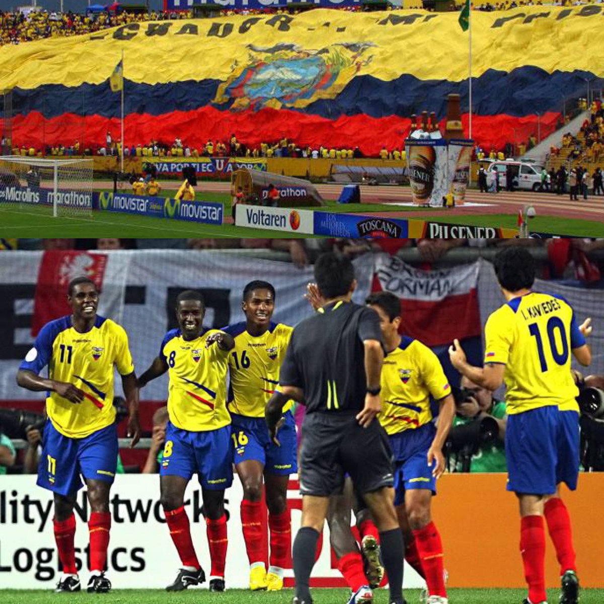 Ecuador es el tercer país en Sudamérica con más casos de Coronavirus. Ayer, un canal de TV transmitió el primer partido de la selección en el Mundial de Alemania 2006, contra Polonia, para dar ánimo a la gente. El partido fue tendencia y batió rating. El fútbol nos une 👏🏻