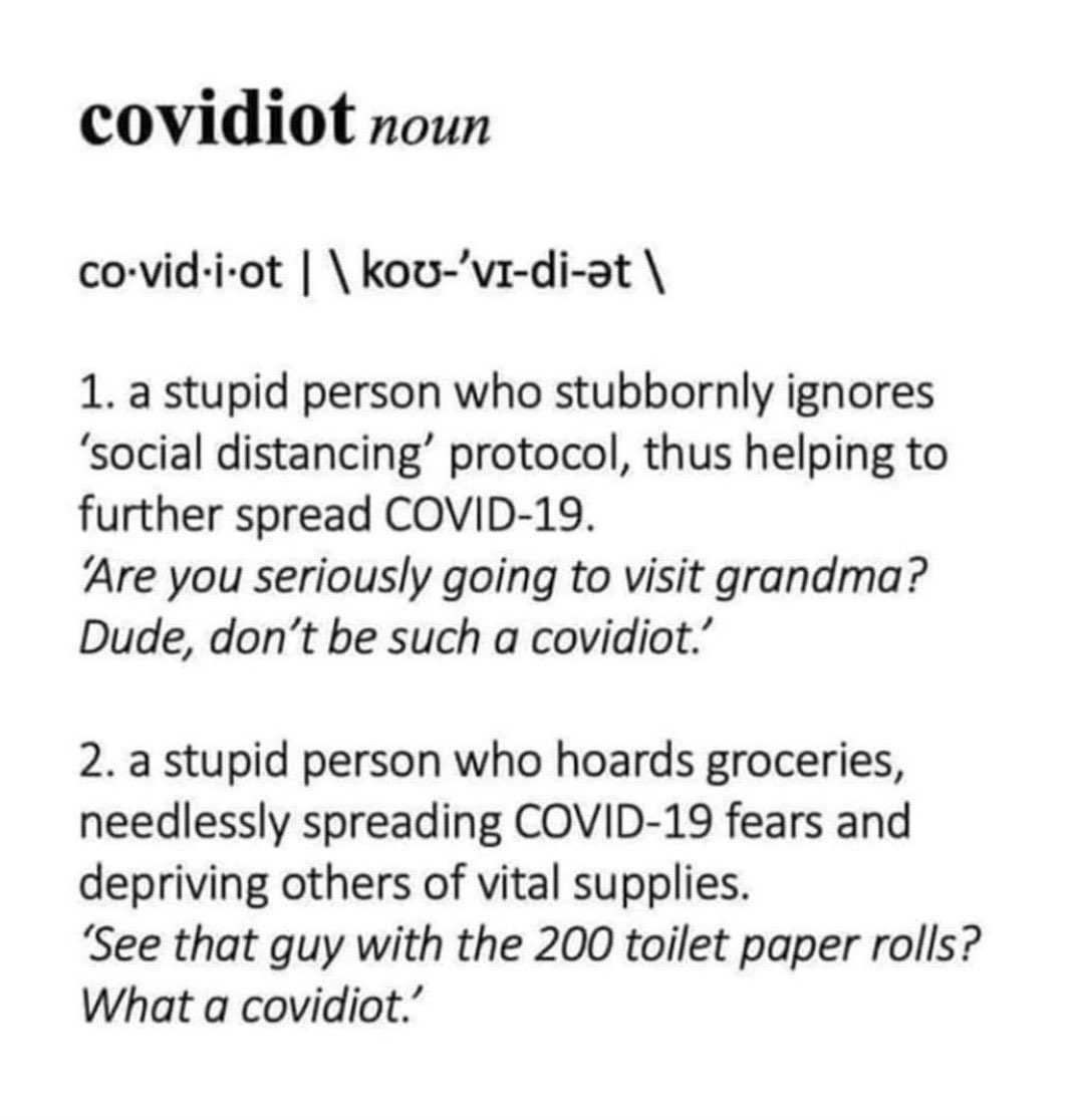 #COVIDIOT diye yeni bir kelime türemiş #COVIDー19