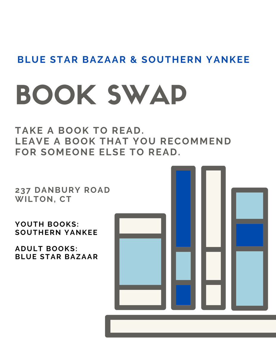 bluestarbazaar's tweet photo. Southern Yankee and BSB have set up a little free library on our porches. Adult books @shopbluestarbazaar - Children’s @southernyankeect . Swing by anytime and swap out new reading for home!
.
.
.
#littlefreelibrary #bookswap #237danburyrd #wiltonct #shoplocal #shopwiltonct https://t.co/jVJUBPZdH2