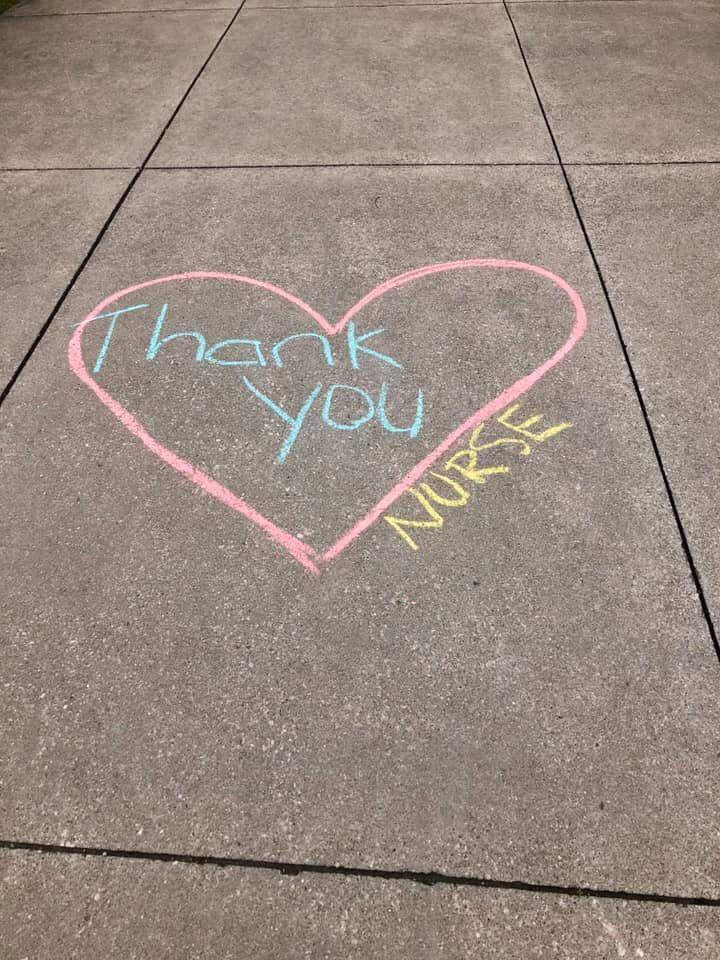 angiemwallace's tweet photo. My neighbors left this in my driveway yesterday ❤️#proudnurse #ohiostrong 
@GovMikeDeWine https://t.co/utHWmHnW27