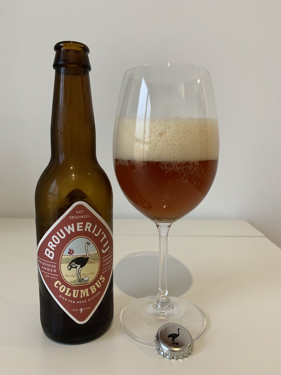 Ij it Columbus:
Cerveza de color ligeramente ambarina con notas afrutadas y amargas.
Estilo: Belgian Pale Ale
Alc: 9.00% 
#7beers7days #7Days7beers #cerveza #Confinamientototal