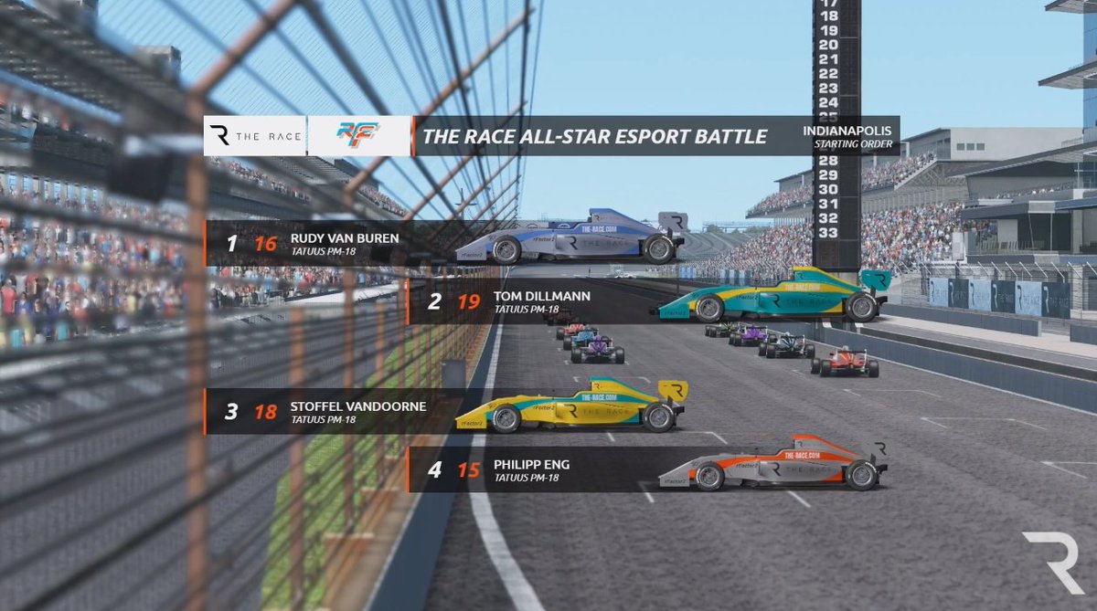 wearetherace's tweet photo. If you've just finished watching #Brazil2016 but still fancy more racing, why not come over and watch 'The Race All-Star Esports Battle'?? 

@RvBuren has just taken pole position in heat 2! 

#TheRaceMustGoOn // https://t.co/pm49EoNL6S https://t.co/Fzvh83Od4k