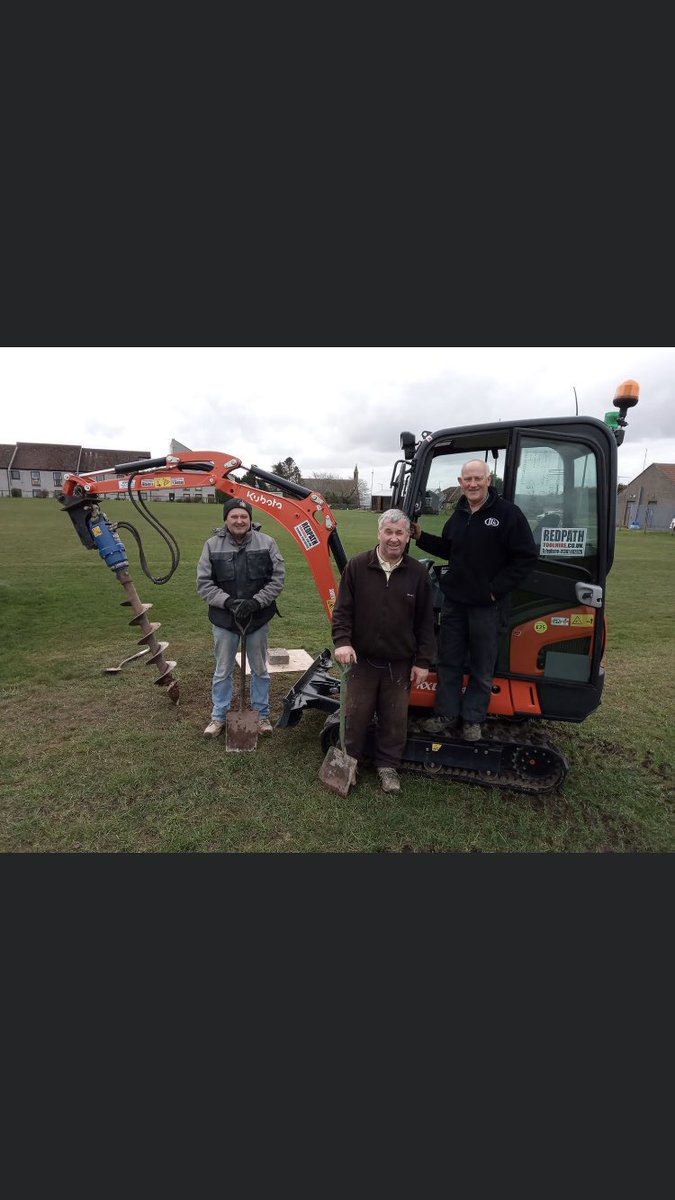 Chirnside_Utd's tweet image. We would like to say a massive thank you to @RedpathHire and @Kev_Aitch Aitchison Fencing for the use of a mini digger and auger to dig the holes for our new floodlights.

It's great to see these local companies helping our clubs and groups. 👏. Thanks again from all at the club.