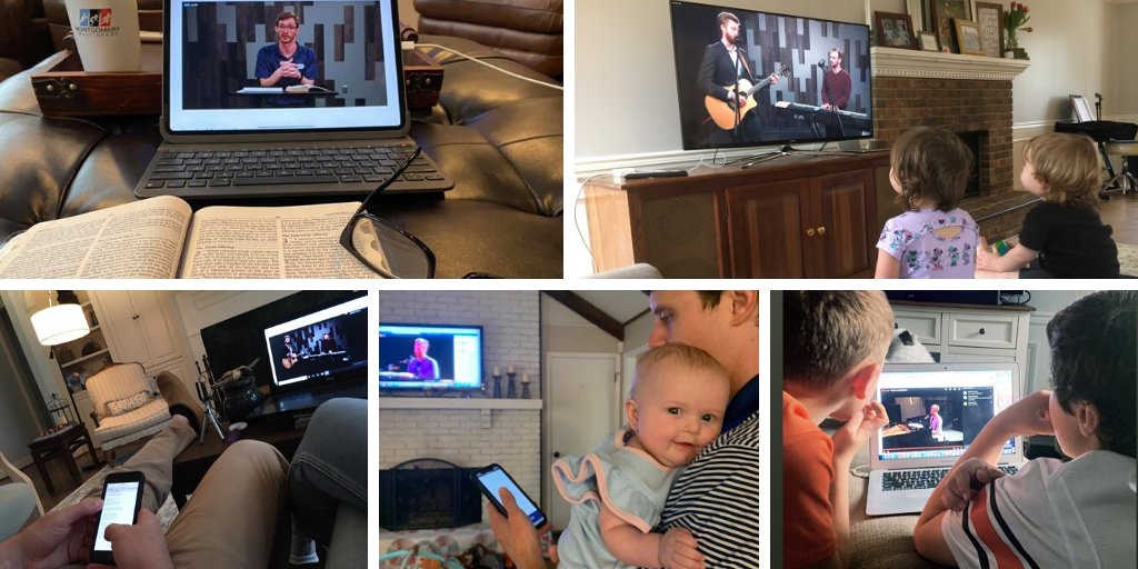 ValleydaleSBC's tweet photo. Love these pics of our church family worshiping in their homes. We'll gather again tomorrow morning at 10:45 on our Facebook page &amp; at https://t.co/WfFyibXYgZ for worship in song and a message from Pastor Mac.
.
#ONE #ONEsacrifice #flattenthecurve #lovethyneighbor #worshiponline https://t.co/jb0aguQzku