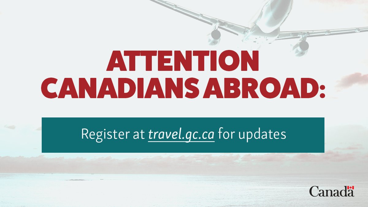If you are a Canadian abroad, register with Global Affairs Canada so the government can provide you with information as soon as it becomes available.
➡️Register online here: travel.gc.ca/travelling/reg… #COVID19