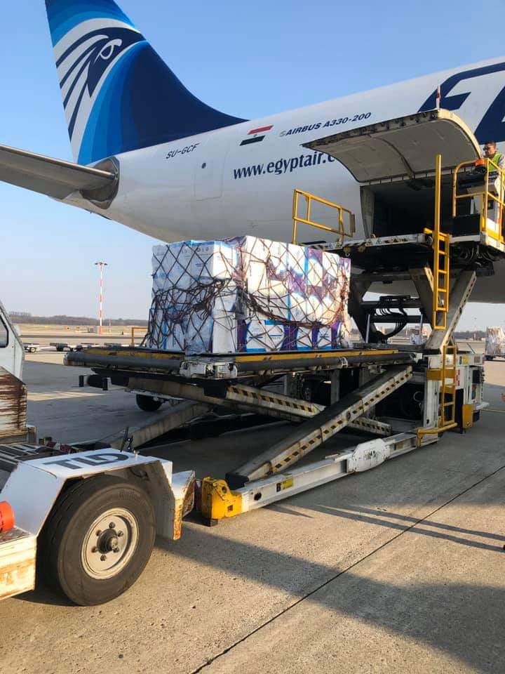 mahmouedgamal44's tweet photo. #Egypt sent cargo airplane to #Italy yesterday carrying a medical aid, including around one million face mask in the framework of the supporting efforts to confront #COVID19outbreak. https://t.co/KZqXgHBnkF