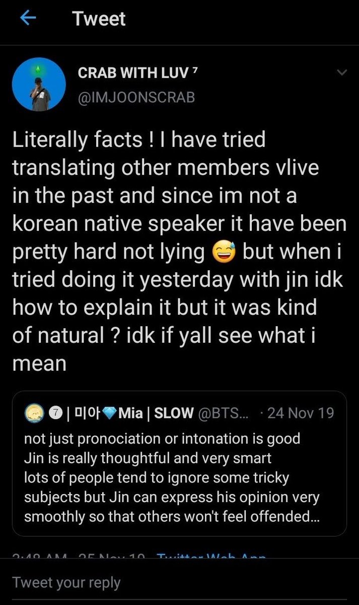 Going back to her stealing translations, here’s more proof. She took the translation from someone else word for word. She doesn’t even speak korean, she just depends on others not to notice.