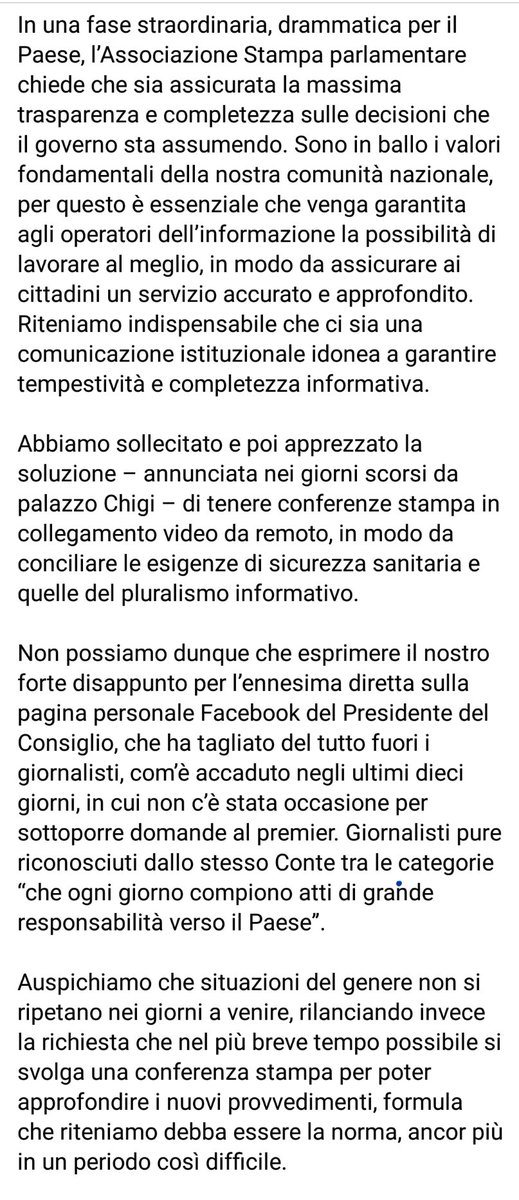 Comunicato <a href="/ASParlamentare/">Associazione stampa parlamentare</a>