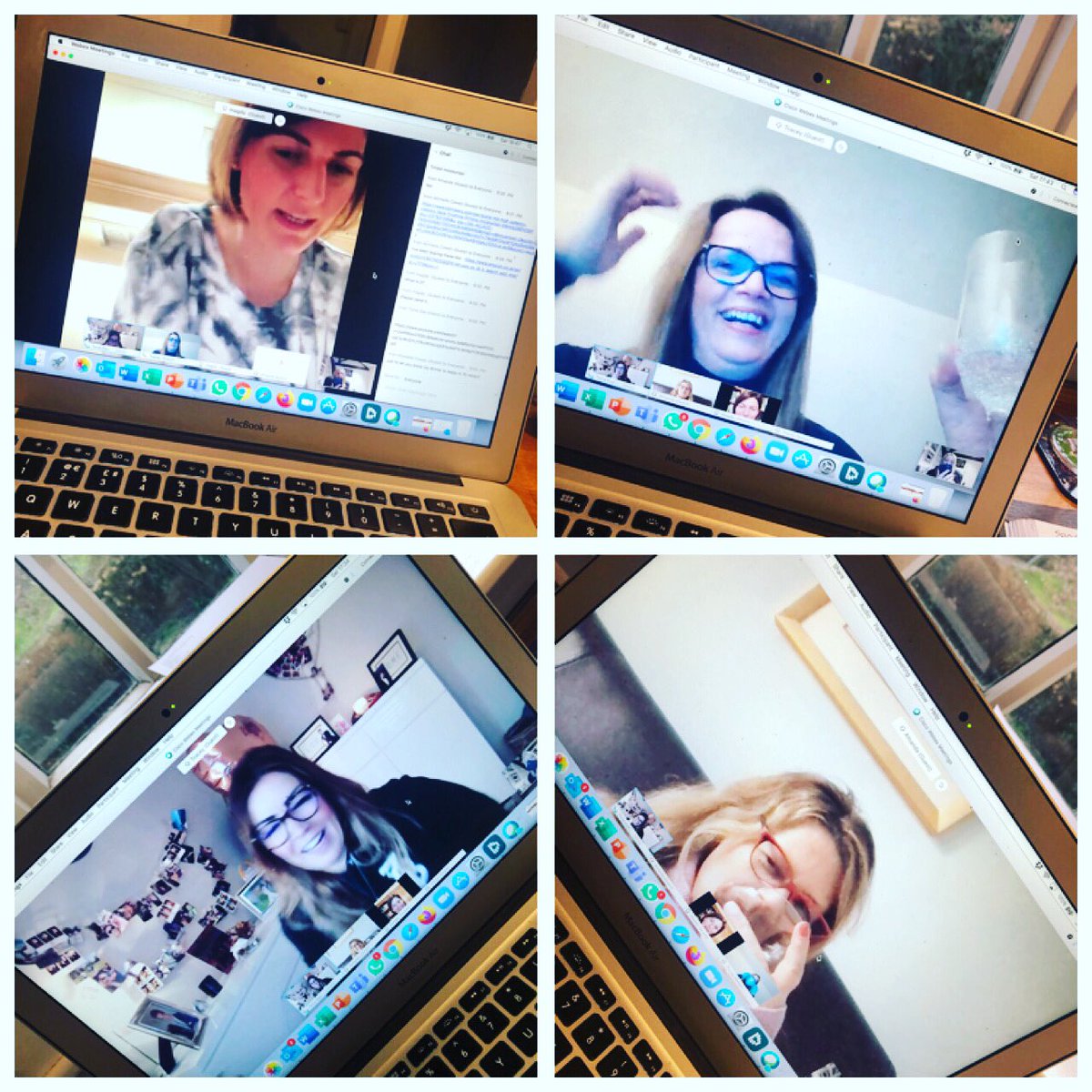 micowan's tweet photo. Physical distancing - still socialising! @AmandaWhiteley @taniawright @HealthyLonger &amp; Tracey #funtimes #stilllaughing #NKspace @Webex https://t.co/yIvhjX13OA