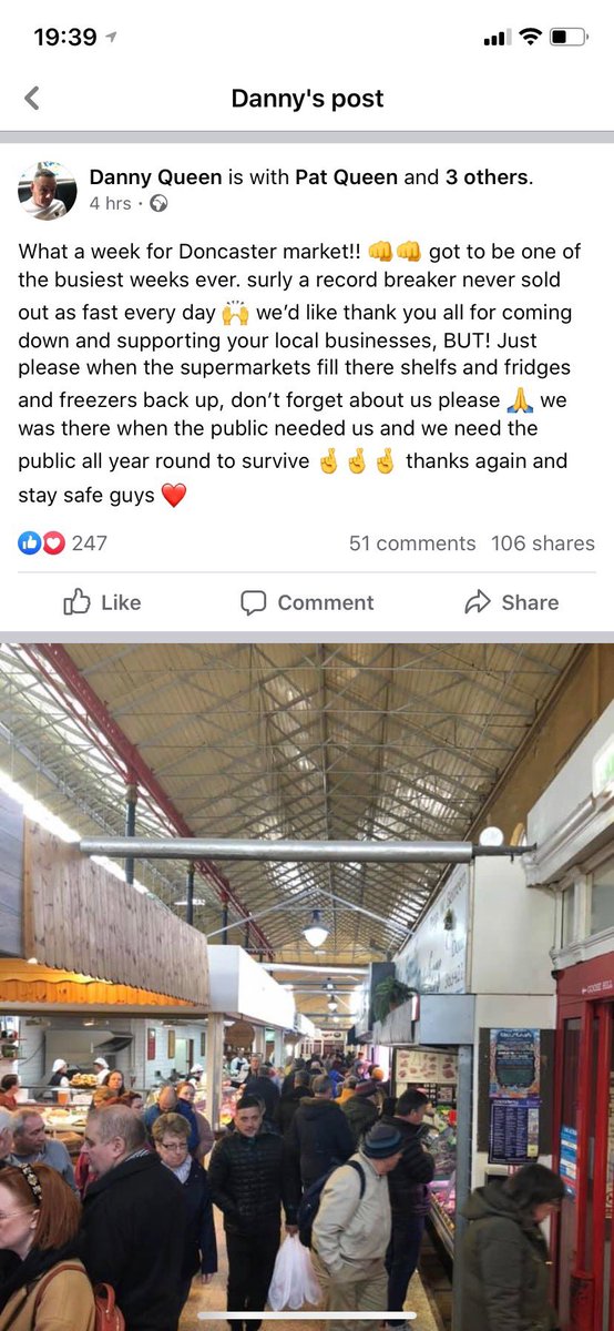 Jason (@richa284) on Twitter photo There is a lesson here, let’s hope when we come out of this situation that people’s habits change and <a href="/Doncaster_Mkts/">Doncaster Markets</a> and other local businesses such as this are more regularly supported throughout the year, and not just because people were scrapping at the supermarkets. There is a lesson here, let’s hope when we come out of this situation that people’s habits change and <a href="/Doncaster_Mkts/">Doncaster Markets</a> and other local businesses such as this are more regularly supported throughout the year, and not just because people were scrapping at the supermarkets.