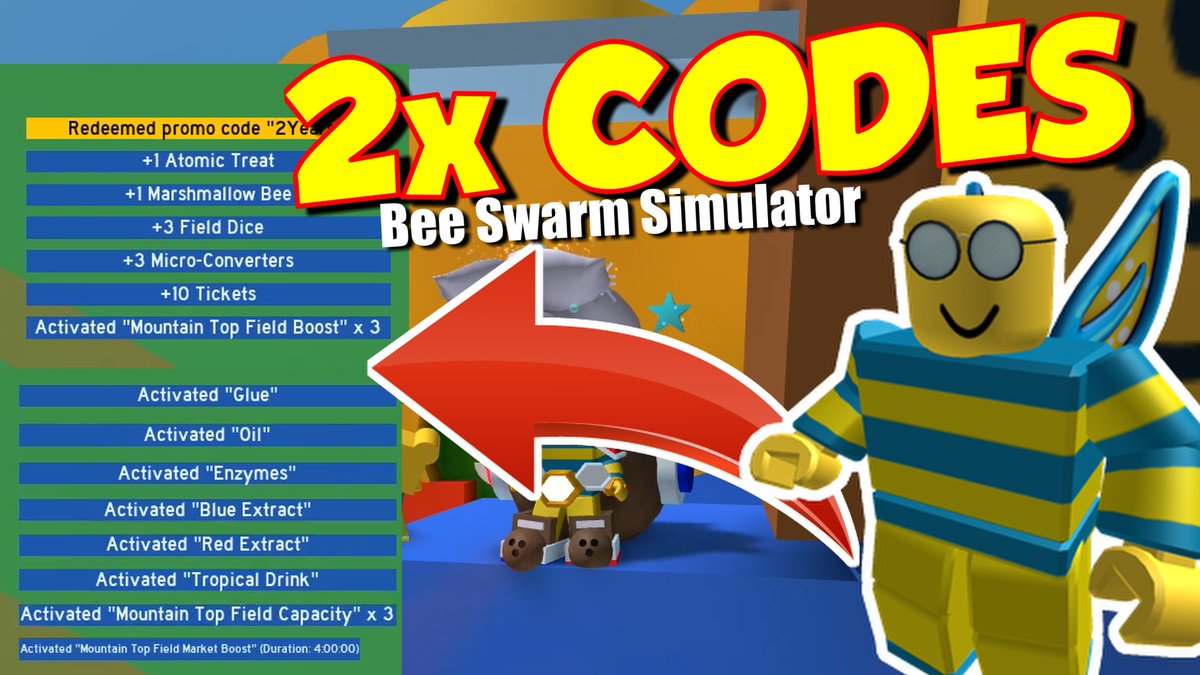 Letsdothisgaming On Twitter Happy 2 Year Anniversary Bee Swarm Simulator And Here Are 2 Op Codes To Ramp Up Your Honey Production Https T Co Ynfuw2vnba Roblox Beeswarmsimulator Https T Co B0n8waodod - roblox bee swarm simulator codes twitter