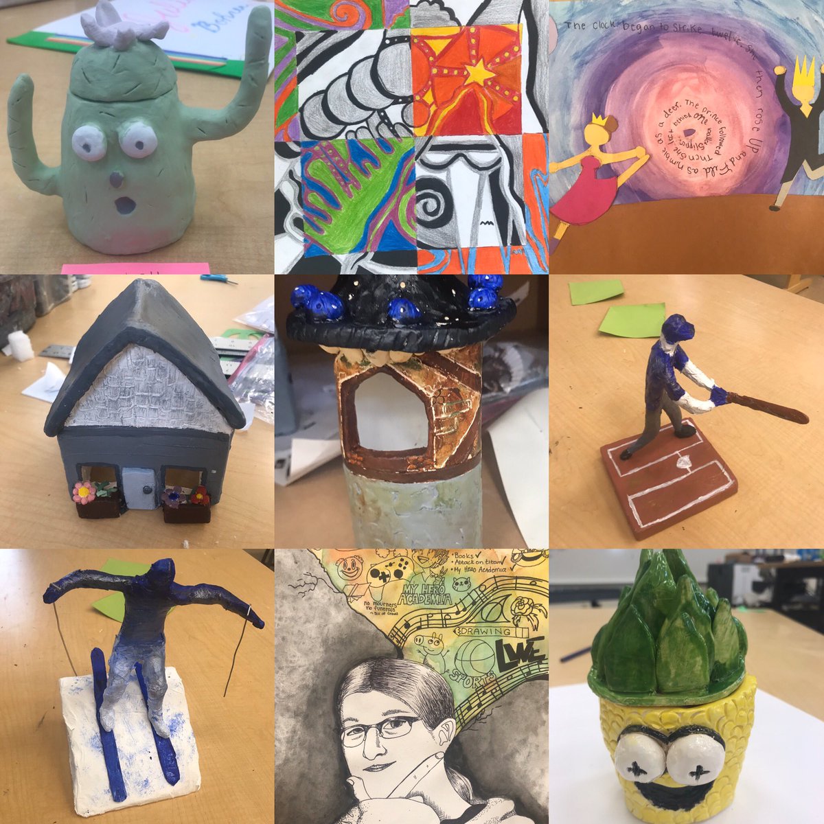 bethrogers_art's tweet photo. Today we are missing the annual Lincoln Way ArtWorks festival. Celebrate the visual arts at home by enjoying these student works from this school year! #HCMSTigers157c #157c https://t.co/dlt6K8z5fq