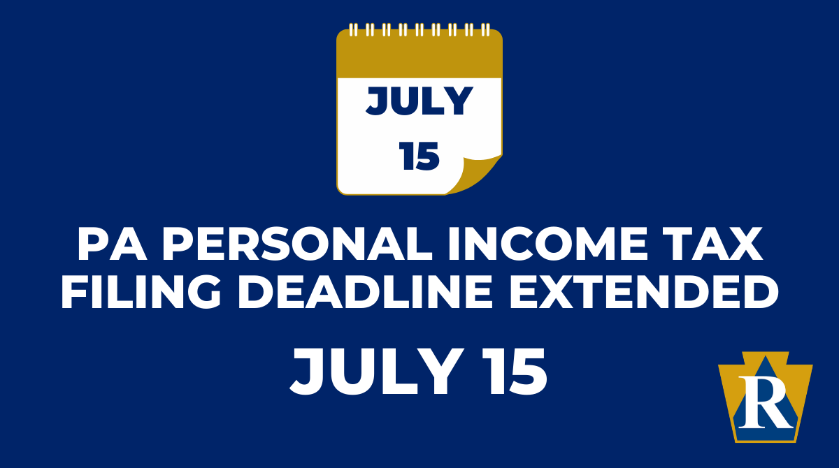 parevenue's tweet photo. The deadline for taxpayers to file their 2019 Pennsylvania personal income tax returns is extended to July 15, 2020. This means taxpayers will have an additional 90 days to file from the original deadline of April 15. https://t.co/WJWtU7auHN
