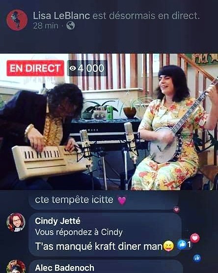 lisaleblancyo's tweet photo. Wow! 4000 people live! Thanks everyone who joined us for our FB live show yesterday, we had so much fun. We had so much fun and I can't thank you enough for all the love.
Thanks @CNAduCanada and #FacebookCanada for this amazing initiative.
#CanadaPerforms #Canadaenprestation https://t.co/5YyO3pkIR8