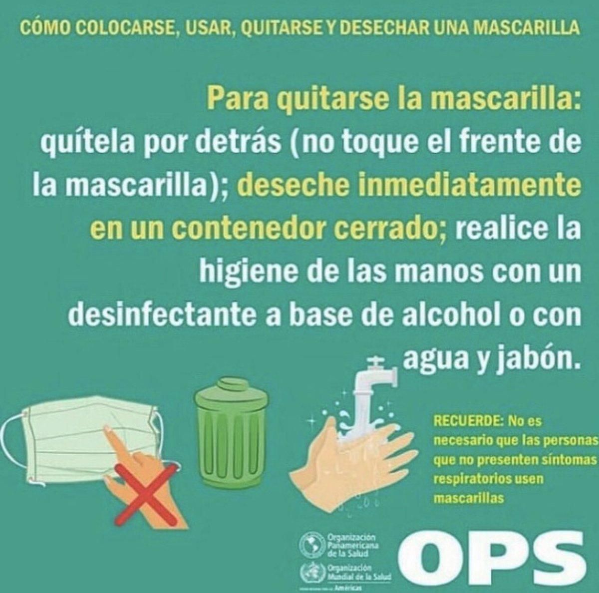 HtalCetrangolo's tweet image. La mascarilla o barbijo no está recomendado para cualquier persona. Utilizala solamente si tenés síntomas o si sos personal de salud y debes atender a personas sospechosas o infectadas. 

NOS CUIDAMOS ENTRE TODOS

#QuedateEnCasa 
#COVID19 
#hcsmla

😷😷😷😷😷😷😷