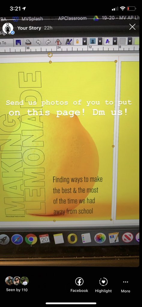 For real. We’re almost done. Tell us what @meteavalley is doing to make lemonade out of lemons! This is our last spread! Help the rein staff out! #yearbooklove