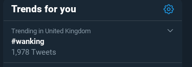 WillJGentry's tweet photo. Hahahahaha. The top trend for the UK right now is #wanking
Fap on my national brethren. Fap on!! 🤣🤣🤣
#ImmunoBoost #BoostYourImmuneSystem #FapYourWayToHealth #MasturbatingForTheNationalGood #WankYourWayToImmortality #FapForOthers #WhackItForTheElderly #WankingForTheCommonGood https://t.co/VPi84zk8nG