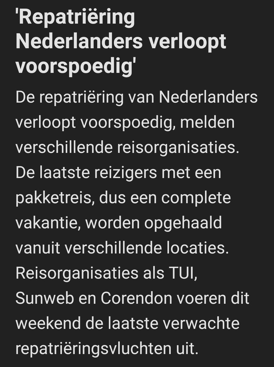 eric_vk's tweet photo. Wat een #fakenieuws in de @NOS app. Wij zijn met pakketreizen van @Kras/@TUINederland in #Colombia gestrand en steeds wordt worst van donderdag terug voorgehouden maar volgens @minbuza (ambassade, bog) niet te bevestigen.  #Covid_19 #wiewillennaarhuis. Al vanaf maandag bezig. https://t.co/B2kvoreT0j
